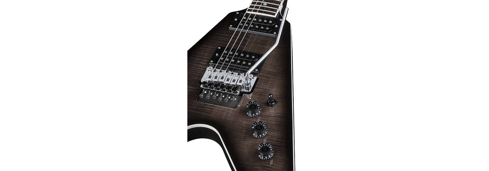 DEAN V 79 FLOYD FLAME TOP - TRANS BLACK | Guitars and More
