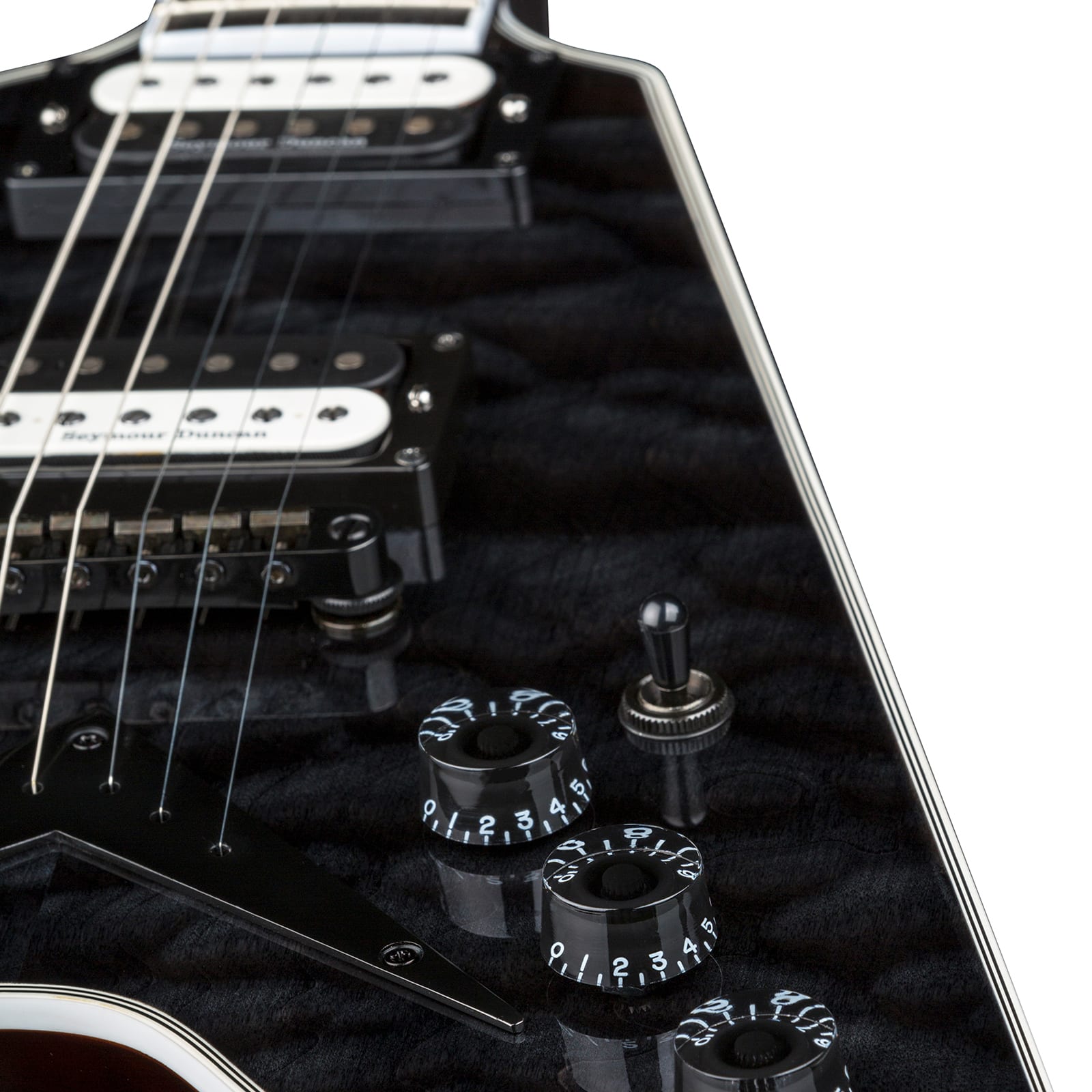 Dean guitars v select clearance quilt top trans black